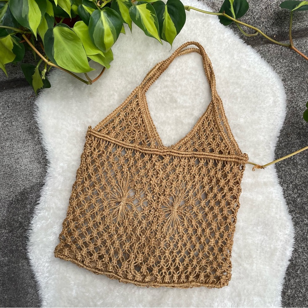 Vintage Handmade Macrame Bag